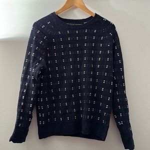 J Crew Crewneck Lambswool Sweater - Navy Blue
